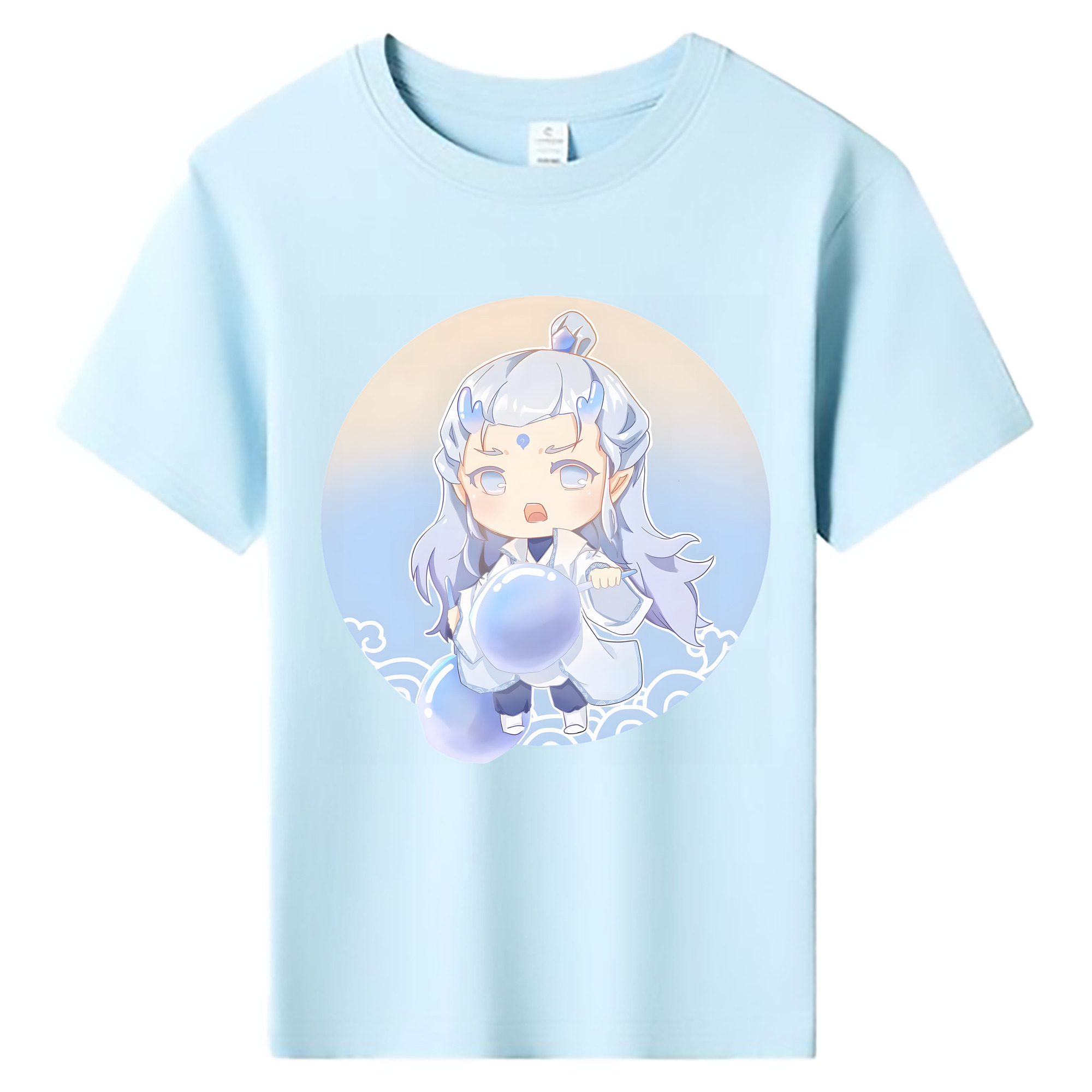 （画像用） Ne Zha 2 ナタ 魔童の大暴れ 綿100％キッズTシャツ（フロントプリント）